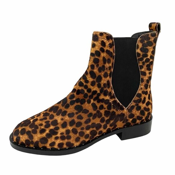 Rebecca Minkoff EUC Sabeen Too Calf Hair Leopard Print Pull On Bootie Sz 7.5 - Picture 10 of 10